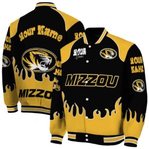 customized missouri tigers fire graphic black jacket fashion forward