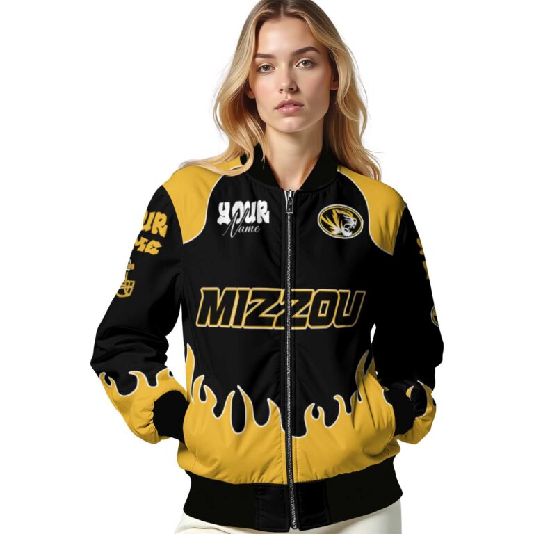 customized missouri tigers fire graphic black jacket latest model