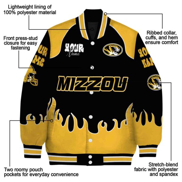 customized missouri tigers fire graphic black jacket new arrival