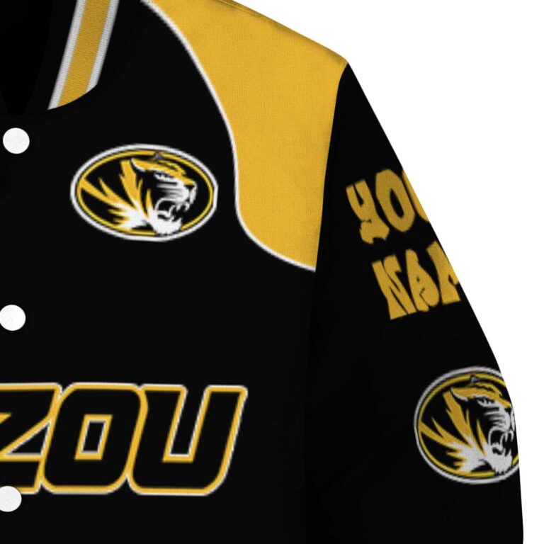 customized missouri tigers fire graphic black jacket premium grade