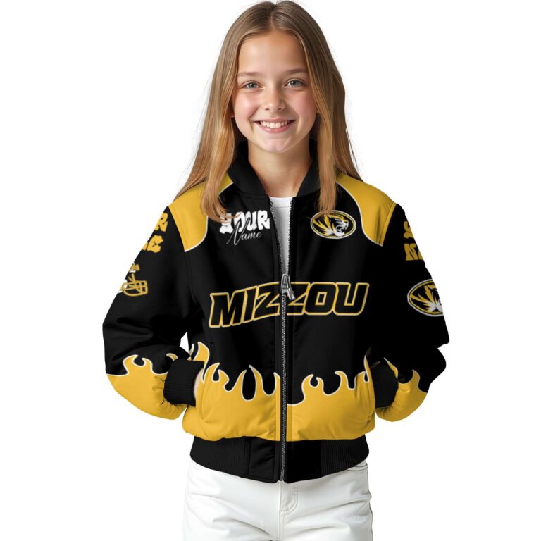 customized missouri tigers fire graphic black jacket top rated