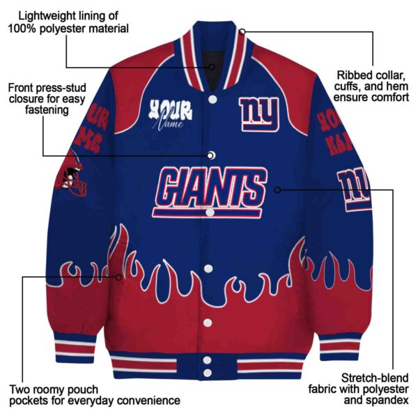 customized new york giants fire graphic blue jacket new arrival