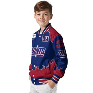 customized new york giants fire graphic blue jacket trendy