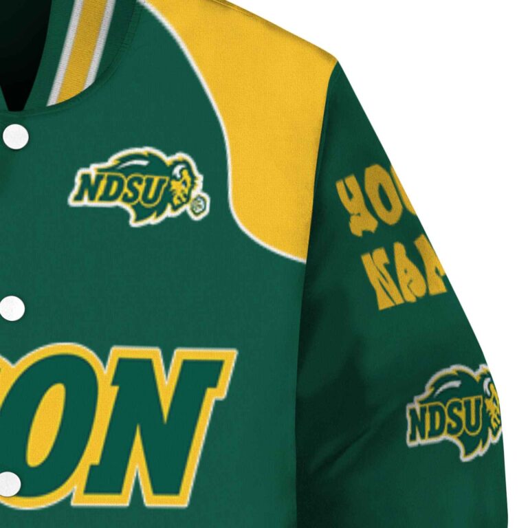 customized north dakota state bison fire graphic green jacket premium grade