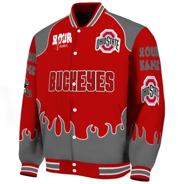 customized ohio state buckeyes fire graphic scarlet jacket best selling