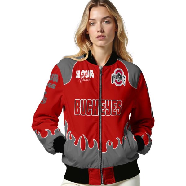 customized ohio state buckeyes fire graphic scarlet jacket latest model