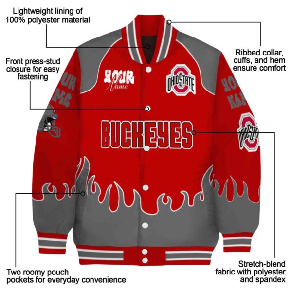 customized ohio state buckeyes fire graphic scarlet jacket new arrival