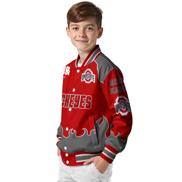 customized ohio state buckeyes fire graphic scarlet jacket trendy
