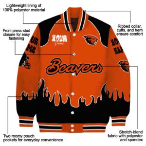 customized oregon state beavers fire graphic orange jacket new arrival