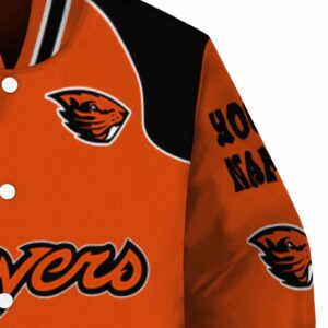 customized oregon state beavers fire graphic orange jacket premium grade