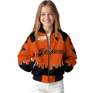 customized oregon state beavers fire graphic orange jacket top rated