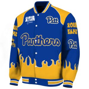 customized pittsburgh panthers fire graphic royal blue jacket best selling