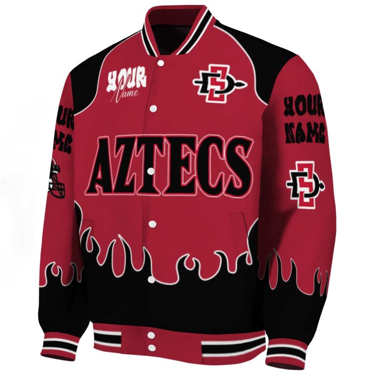 customized san diego state aztecs fire graphic red jacket best selling
