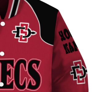 customized san diego state aztecs fire graphic red jacket premium grade