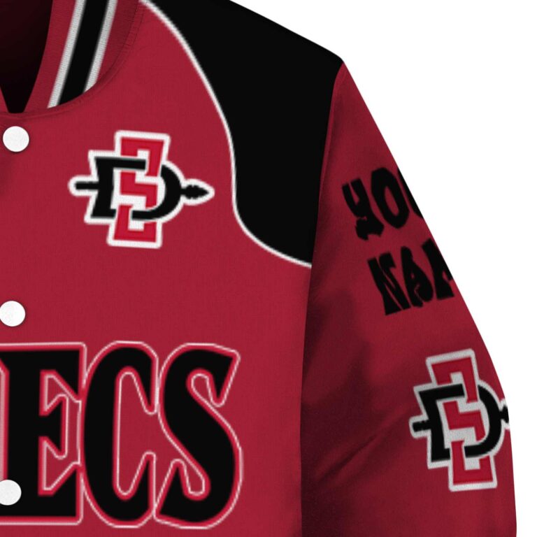 customized san diego state aztecs fire graphic red jacket premium grade
