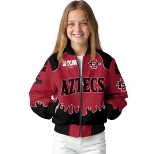 customized san diego state aztecs fire graphic red jacket top rated