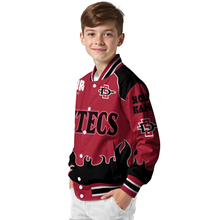customized san diego state aztecs fire graphic red jacket trendy