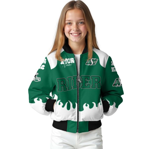 customized saskatchewan roughriders fire graphic green jacket top rated