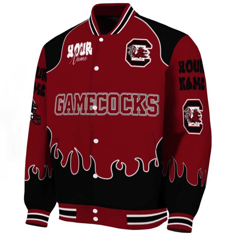 customized south carolina gamecocks fire graphic garnet jacket best selling