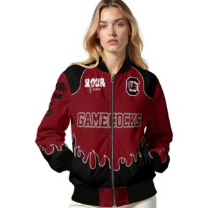 customized south carolina gamecocks fire graphic garnet jacket latest model
