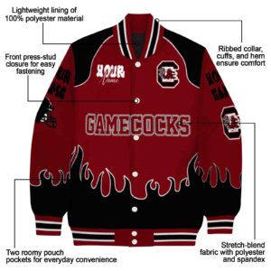customized south carolina gamecocks fire graphic garnet jacket new arrival