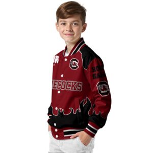 customized south carolina gamecocks fire graphic garnet jacket trendy