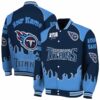 customized tennessee titans fire graphic navy jacket fashion forward