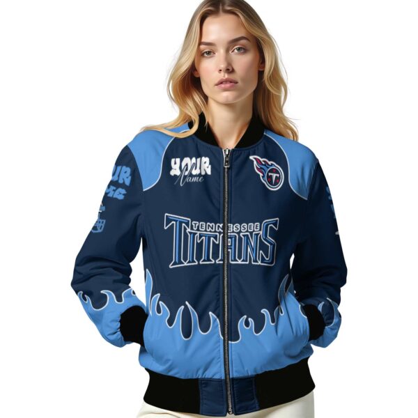 customized tennessee titans fire graphic navy jacket latest model