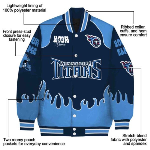customized tennessee titans fire graphic navy jacket new arrival