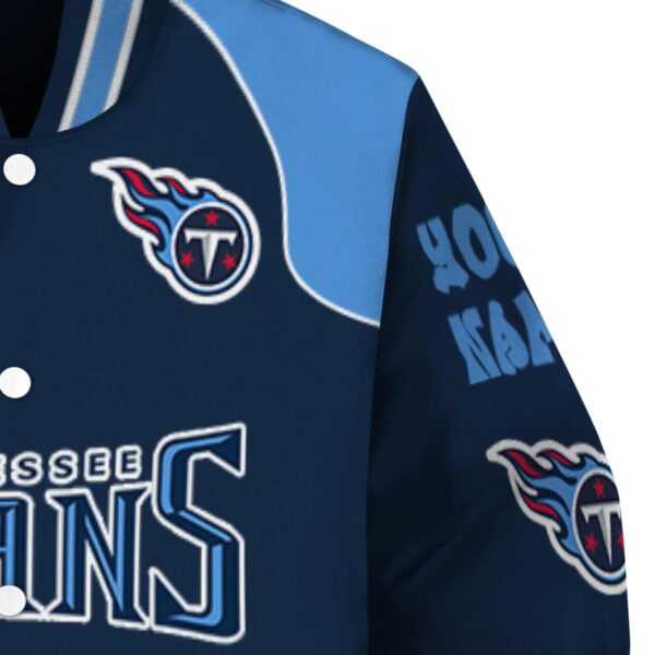 customized tennessee titans fire graphic navy jacket premium grade