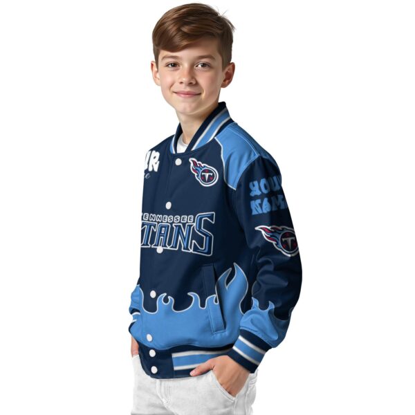 customized tennessee titans fire graphic navy jacket trendy