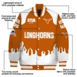 customized texas longhorns fire graphic orange jacket best selling