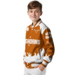 customized texas longhorns fire graphic orange jacket best selling