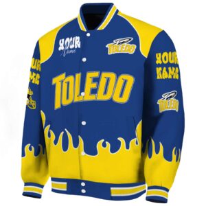customized toledo rockets fire graphic blue jacket best selling