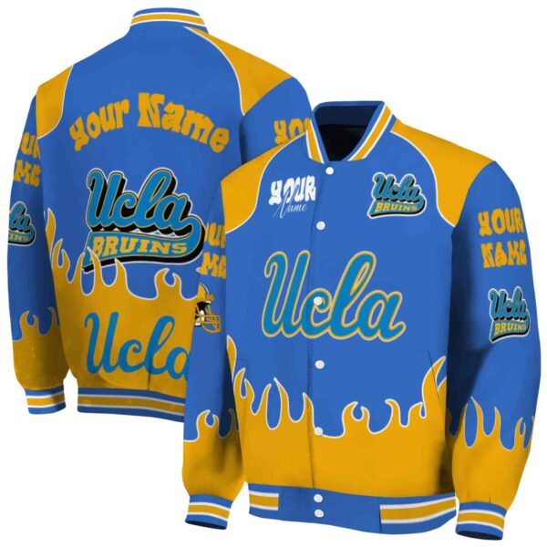 customized ucla bruins fire graphic blue jacket fashion forward