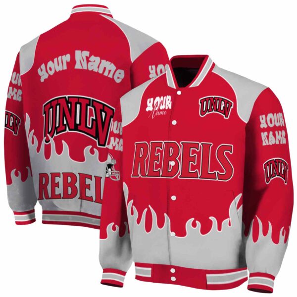 customized unlv rebels fire graphic red jacket fashion forward