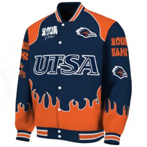 customized utsa roadrunners fire graphic orange jacket best selling