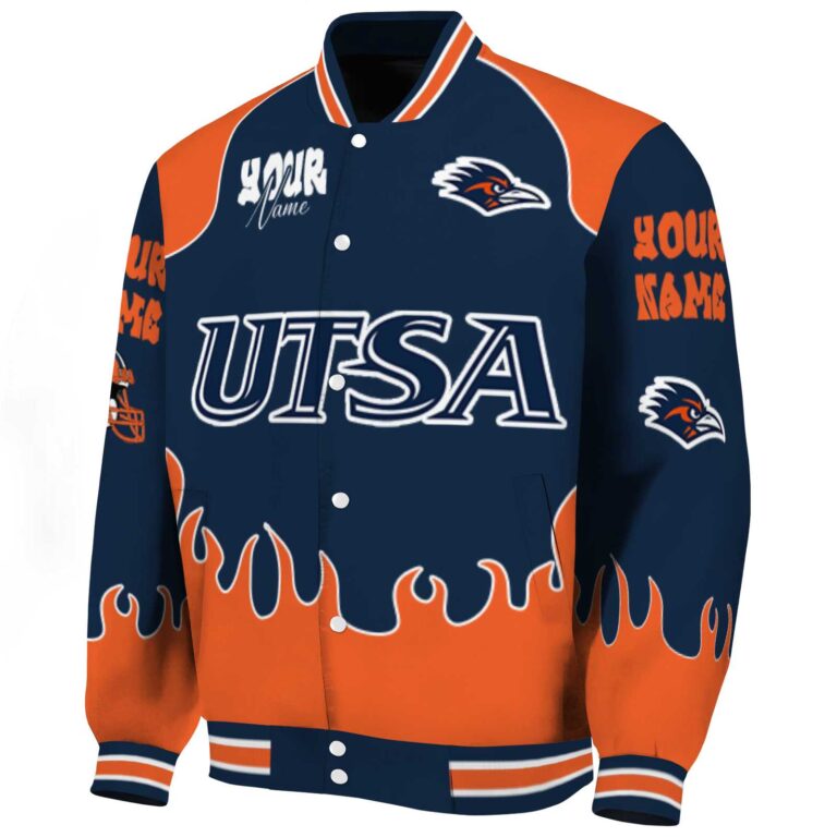 customized utsa roadrunners fire graphic orange jacket best selling
