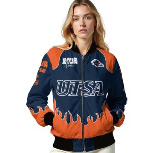 customized utsa roadrunners fire graphic orange jacket latest model