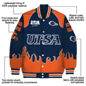 customized utsa roadrunners fire graphic orange jacket new arrival