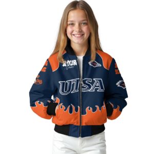 customized utsa roadrunners fire graphic orange jacket top rated