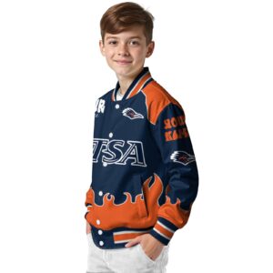 customized utsa roadrunners fire graphic orange jacket trendy