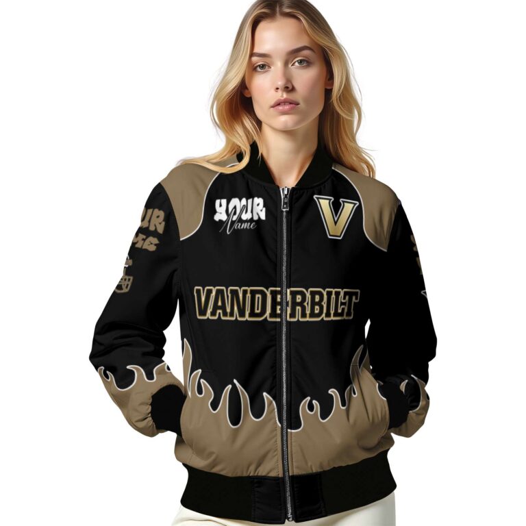 customized vanderbilt commodores fire graphic black jacket latest model