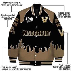 customized vanderbilt commodores fire graphic black jacket new arrival