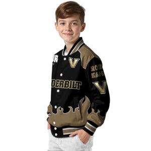 customized vanderbilt commodores fire graphic black jacket trendy