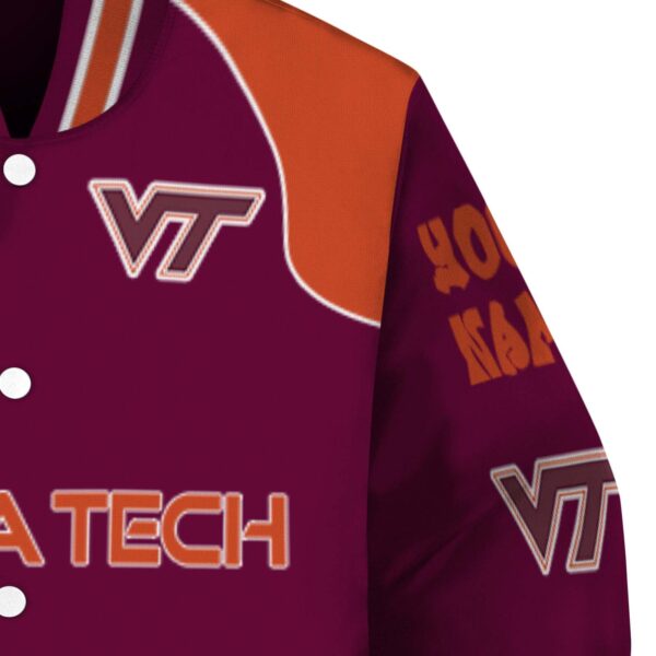 customized virginia tech hokies fire graphic maroon jacket premium grade