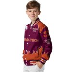 customized virginia tech hokies fire graphic maroon jacket best selling