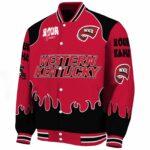 customized western kentucky hilltoppers fire graphic red jacket best selling