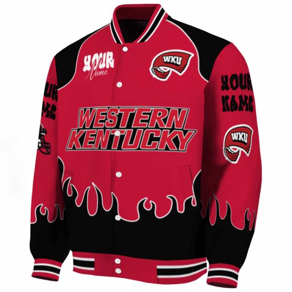 customized western kentucky hilltoppers fire graphic red jacket best selling