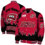 customized western kentucky hilltoppers fire graphic red jacket best selling